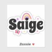 Sticker Saige nom joli design (Feuille)
