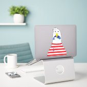 Sticker Sailor Oiseau de mer Manger un poisson Enfants Nau (Ordinateur portable sur le bureau)