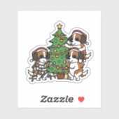 Sticker Saint Bernard Christmas Tree (Feuille)