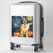 Sticker Saint Bernard Cute Dog Halloween Jack O Lantern Pu (Sur valise)