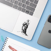 Sticker Saint Cunera de Rhenen vierge et martyr (Ordinateur portable avec iPhone)