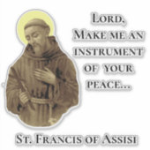 Sticker Saint François d'Assise Prière de Paix (Devant)