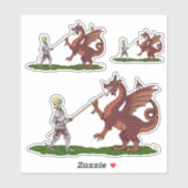 Sticker Saint George et le Dragon du XVe siècle (Feuille)
