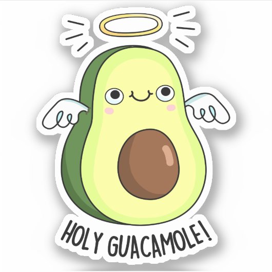 Sticker Saint Guacamole Drôle Goody Avocado Pun (Devant)