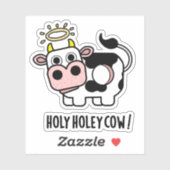 Sticker Saint Holey vache drôle animal jeu (Feuille)