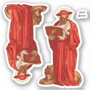 Sticker Saint Jérôme, cardinal avec Lion (P 004)