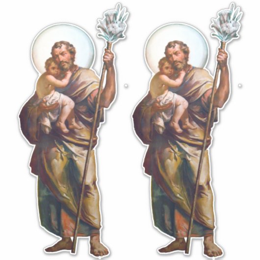Sticker Saint Joseph avec l'enfant Jésus (Devant)