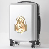 Sticker Saint Joseph avec l'enfant Jésus Lilies (Sur valise)