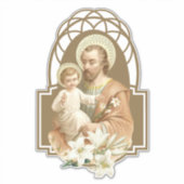Sticker Saint Joseph avec l'enfant Jésus Lilies (Devant)