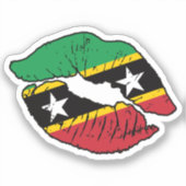 Sticker Saint-Kitts-et-Nevis Kittitian Lipstick Drapeau d' (Recto)