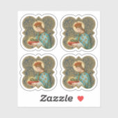 Sticker Saint-Louis le roi dans un Quatrefoil barbelé (BK  (Feuille)