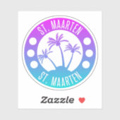 Sticker Saint-Martin Blue Gradient Sint Martin (Feuille)