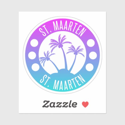 Sticker Saint-Martin Blue Gradient Sint Martin (Feuille)