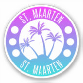 Sticker Saint-Martin Blue Gradient Sint Martin (Devant)