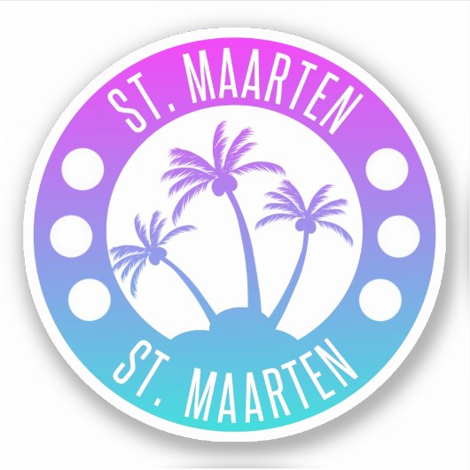 Sticker Saint-Martin Blue Gradient Sint Martin (Devant)