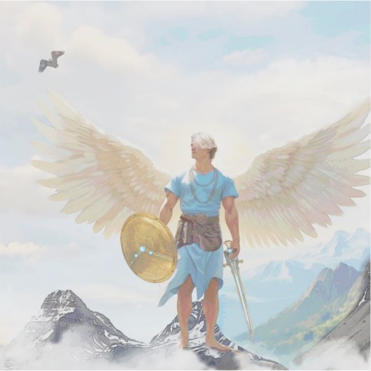 Sticker Saint Michael le rectangle de protection Archange (Devant)