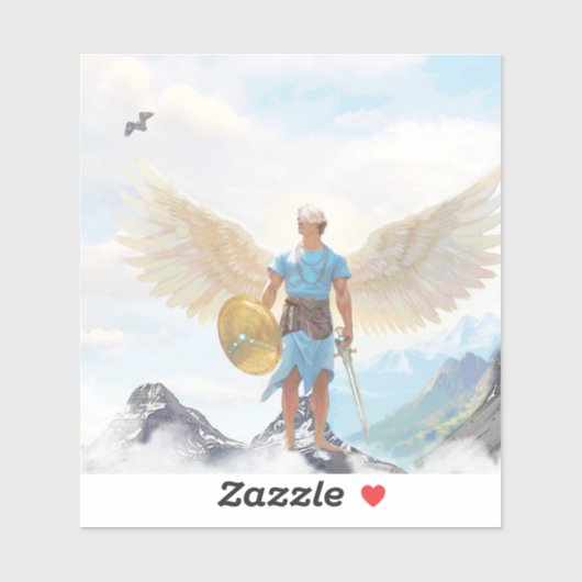 Sticker Saint Michael le rectangle de protection Archange (Feuille)
