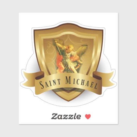 Sticker Saint Michel Bouclier Ange (Feuille)