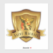 Sticker Saint Michel Bouclier Ange (Feuille)