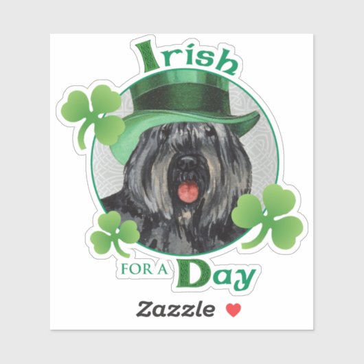 Sticker Saint Patrick's Day Bouvier des Flandres Vinyl (Feuille)