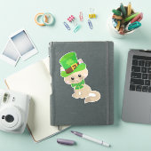 Sticker Saint Patrick's Day Chat, Leprechaun Casquette, Cl (Couverture iPad)