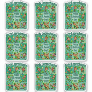 Sticker Saint Patrick's Day Fun Adorable "Party Leprechaun
