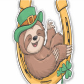 Sticker Saint Patrick's Day Sloth Horseshoe Lucky (Devant)