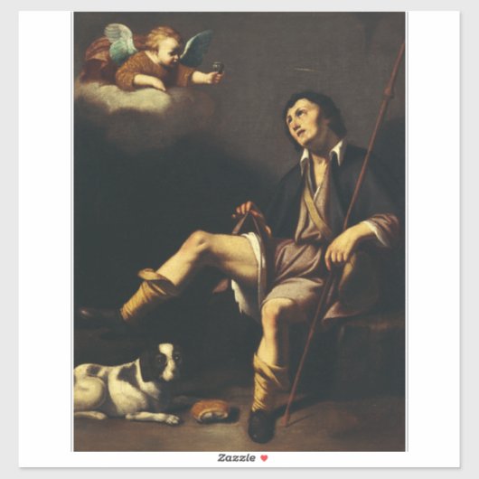 Sticker Saint Roch et l'Ange par Guy François (Feuille)