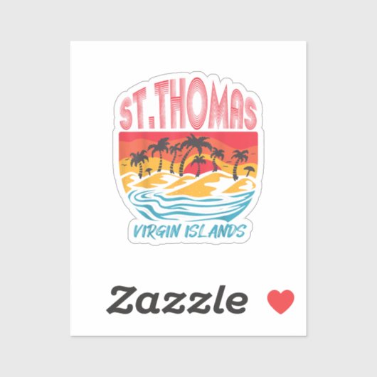 Sticker Saint Thomas Îles Vierges Plage de surf Ocean Va (Feuille)