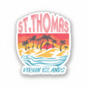 Sticker Saint Thomas Îles Vierges Plage de surf Ocean Va (Recto)