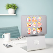 Sticker Saint Valentin (Ordinateur portable sur le bureau)