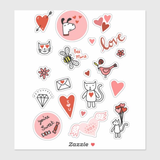 Sticker Saint Valentin (Feuille)