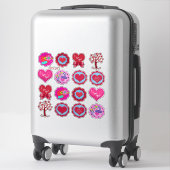 Sticker Saint-Valentin Assortiment Adorable Aspect Feltre (Sur valise)