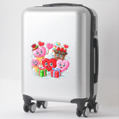 Sticker Saint Valentin coeur et bonbons amis (Sur valise)