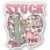 Sticker Saint Valentin Coeurs de cactus coincés sur vous (Devant)