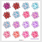 Sticker Saint Valentin Coeurs satinés Bows (Feuille)