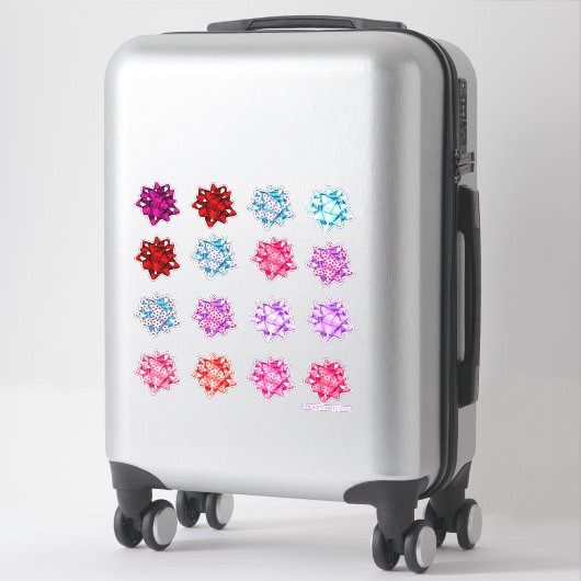 Sticker Saint Valentin Coeurs satinés Bows (Sur valise)