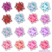 Sticker Saint Valentin Coeurs satinés Bows (Devant)