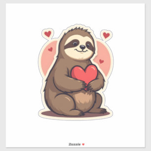 Sticker Saint-Valentin de paresseux vintage Mignon design