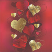 Sticker Saint-Valentin dorés et rouges (Devant)
