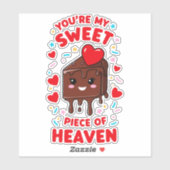 Sticker Saint valentin et gourmand de chocolat (Feuille)