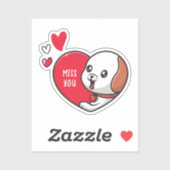 Sticker Saint Valentin, Mlle vous (Feuille)