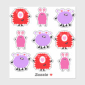 Sticker Saint Valentin Monster (Feuille)