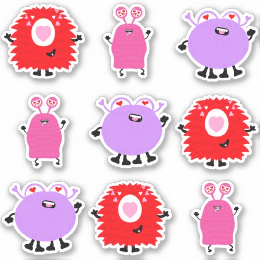 Sticker Saint Valentin Monster (Devant)