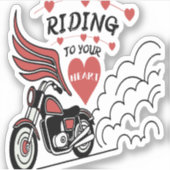 Sticker Saint-Valentin moto (Devant)