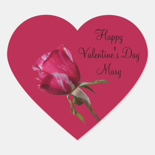 Sticker Saint Valentin Rose rouge Étiquette (Devant)