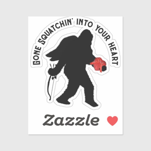 Sticker Saint Valentin Sasquatch (Feuille)
