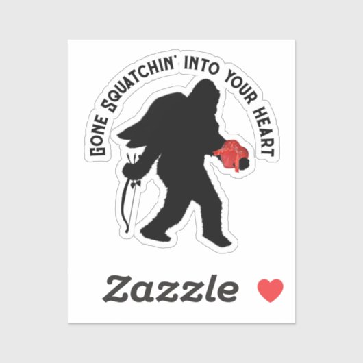 Sticker Saint Valentin Sasquatch (Feuille)