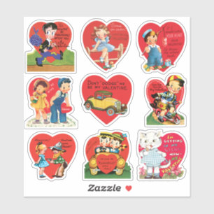 Sticker Saint-Valentin vintage, Amour et Romance rétro
