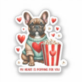 Sticker Saint Valentines Bulldog français (Recto)